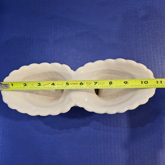 Abingdon White Double Cornucopia Flower Vase Made in USA - Picture 7 of 10